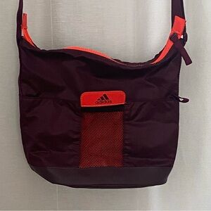 Adidas Purple And Bright Orange Crossbody Bag/Purse